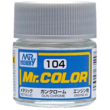 Mr Hobby (Gunze) C104 Mr Color Metallic Gun Chrome Lacquer Paint 10ml